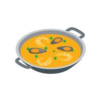 Paella icon, isometric 3d style vector