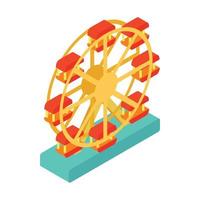 Ferris wheel isometric 3d icon vector