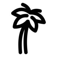 icono de palmera, estilo de esquema vector