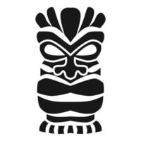 Polynesian wood idol icon, simple style vector