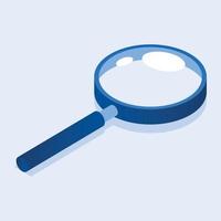 Magnify glass icon, isometric style vector