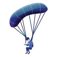 Sport parachute icon, cartoon style vector