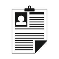 Resume icon in simple style vector