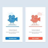 Camera Capture Film Movie Professional  Blue and Red Download and Buy Now web Widget Card Template vector