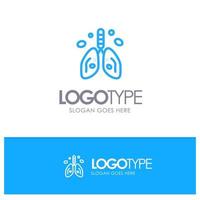 Pollution Cancer Heart Lung Organ Blue outLine Logo with place for tagline vector