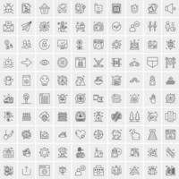 100 iconos de negocios para web y material impreso vector