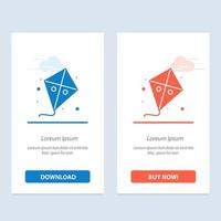 Fly Easter Kite Spring  Blue and Red Download and Buy Now web Widget Card Template vector