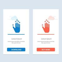 Gesture Hand Arrow Down  Blue and Red Download and Buy Now web Widget Card Template vector