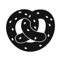 icono de pretzel, estilo simple vector