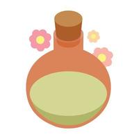 Oil spa isometric 3d icon vector