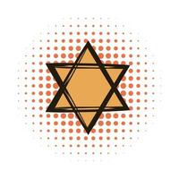 Star of david comics icon vector