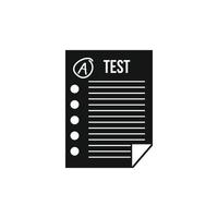Test paper icon, simple style vector