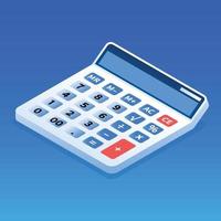 Office calculator icon, isometric style vector