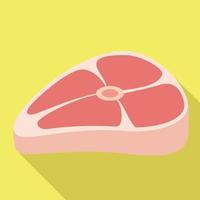 Tasty raw steak icon, flat style vector