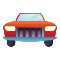 icono de cabriolet rojo delantero, estilo de dibujos animados vector