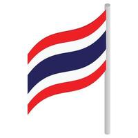 Thailand flag icon, isometric 3d style vector