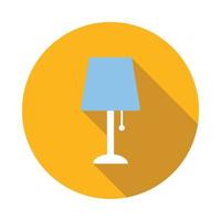 Blue table lamp icon in flat style vector