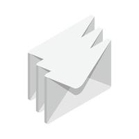 Stack of envelopes icon, isometric 3d style vector