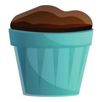 icono de cupcake, estilo de dibujos animados vector