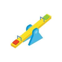 Seesaw isometric 3d icon vector