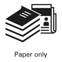 Paper only icon, simple style vector