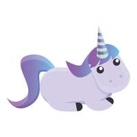 Sitting unicorn icon, cartoon style vector