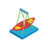 Boat carousel isometric 3d icon vector