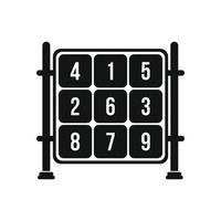 Cubes with numbers on a playground icon vector