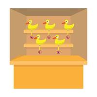 Shooting game with duck target cartoon icon vector