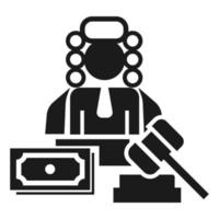 Judge bribery icon, simple style vector