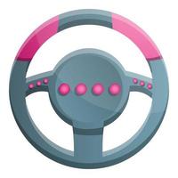 Steering wheel gamepad icon, cartoon style vector