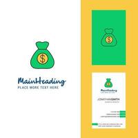 Money bag Creative Logo and business card vertical Design Vector