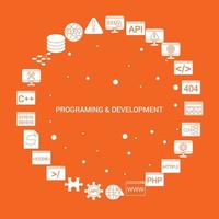 Programming and Developement Icon Set Infographic Vector Template