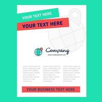Location on globe Title Page Design for Company profile annual report presentations leaflet Brochure Vector Background