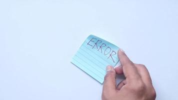 An Error paper note video