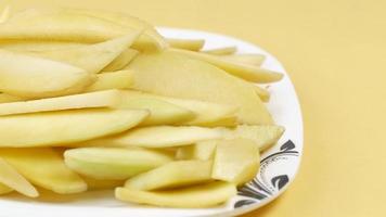 Potatos sliced for fries video