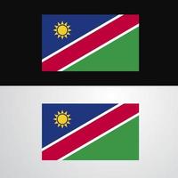 diseño de banner de bandera de namibia vector