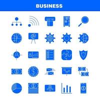 Business Solid Glyph Icons Set For Infographics Mobile UXUI Kit And Print Design Include Internet Globe Global Communication Mouse Computer Device Pointer Eps 10 Vector