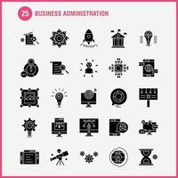 Business Administration Solid Glyph Icons Set For Infographics Mobile UXUI Kit And Print Design Include Eye Eye Ball Focus Target Chemical Bonding Chemical Eps 10 Vector