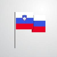 Slovenia waving Flag design vector