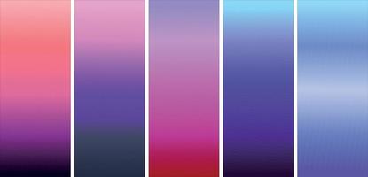 Collection of colorful smooth gradient background for graphic design. Vector illustration