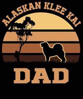 diseño de camiseta vintage de papá klee kai de alaska vector