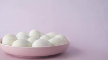 Dish full of hard boiled eggs video