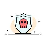 Shield Security Secure Plain  Business Flat Line Filled Icon Vector Banner Template