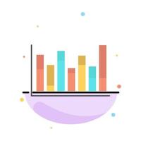 Graph Line Up Down  Abstract Flat Color Icon Template vector