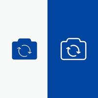 Camera Refresh Basic Ui Line and Glyph Solid icon Blue banner Line and Glyph Solid icon Blue banner vector