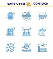 Coronavirus Awareness icon 9 Blue icons icon included test tubes blood mask illness health viral coronavirus 2019nov disease Vector Design Elements