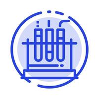 Tube Test Lab Medical Blue Dotted Line Line Icon vector