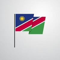 vector de diseño de bandera ondeante de namibia