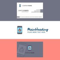 Beautiful Bug on a smartphone Logo and business card vertical Design Vector